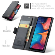 For Samsung Galaxy A40 CaseMe 023 Butterfly Buckle Litchi Texture RFID Anti-theft Leather Phone Case(Black)