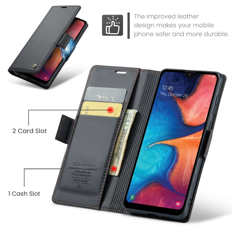 For Samsung Galaxy A40 CaseMe 023 Butterfly Buckle Litchi Texture RFID Anti-theft Leather Phone Case(Black)
