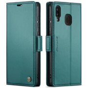 For Samsung Galaxy A40 CaseMe 023 Butterfly Buckle Litchi Texture RFID Anti-theft Leather Phone Case(Pearly Blue)