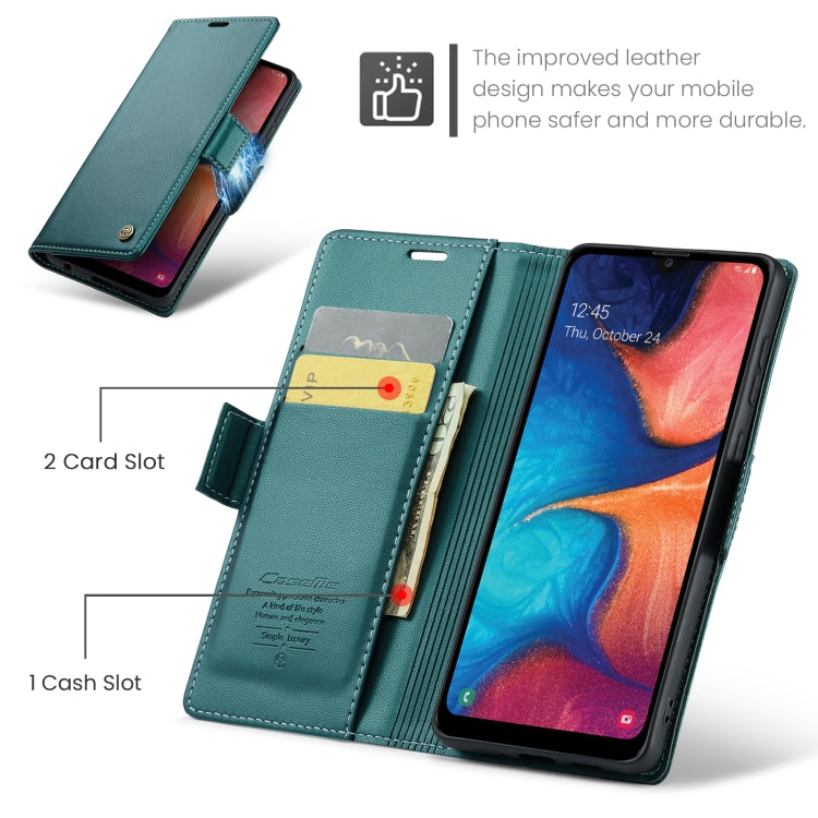 For Samsung Galaxy A40 CaseMe 023 Butterfly Buckle Litchi Texture RFID Anti-theft Leather Phone Case(Pearly Blue)