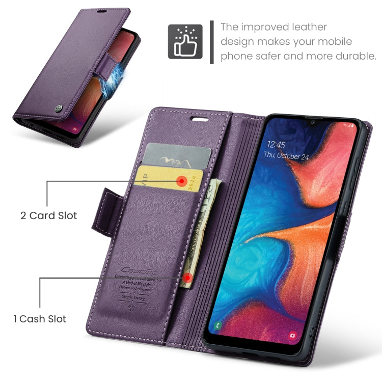 For Samsung Galaxy A40 CaseMe 023 Butterfly Buckle Litchi Texture RFID Anti-theft Leather Phone Case(Pearly Purple)