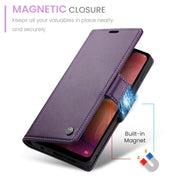For Samsung Galaxy A40 CaseMe 023 Butterfly Buckle Litchi Texture RFID Anti-theft Leather Phone Case(Pearly Purple)