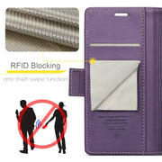 For Samsung Galaxy A40 CaseMe 023 Butterfly Buckle Litchi Texture RFID Anti-theft Leather Phone Case(Pearly Purple)