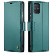For Samsung Galaxy A71 4G CaseMe 023 Butterfly Buckle Litchi Texture RFID Anti-theft Leather Phone Case(Pearly Blue)
