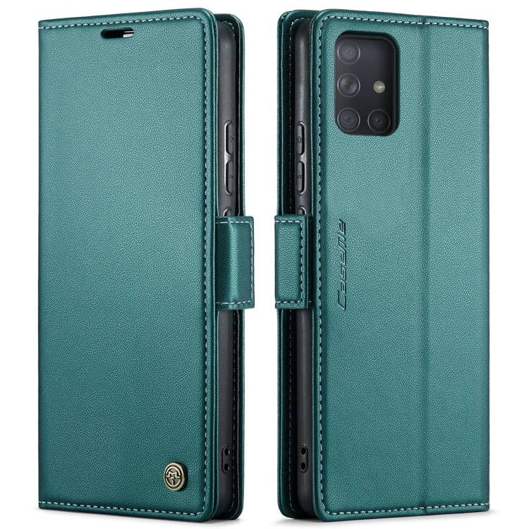 For Samsung Galaxy A71 4G CaseMe 023 Butterfly Buckle Litchi Texture RFID Anti-theft Leather Phone Case(Pearly Blue)