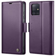 For Samsung Galaxy A71 4G CaseMe 023 Butterfly Buckle Litchi Texture RFID Anti-theft Leather Phone Case(Pearly Purple)