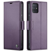 For Samsung Galaxy A71 4G CaseMe 023 Butterfly Buckle Litchi Texture RFID Anti-theft Leather Phone Case(Pearly Purple)