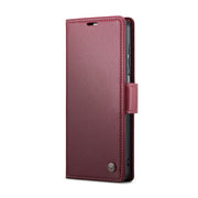For Samsung Galaxy A13 4G/5G/A04s/A04/M13 5G CaseMe 023 Butterfly Buckle Litchi Texture RFID Anti-theft Leather Phone Case(Wine Red)