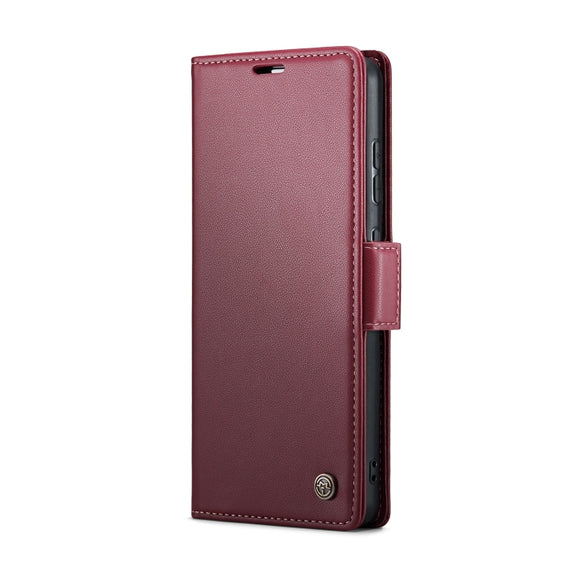 For Samsung Galaxy A51 4G/M40s CaseMe 023 Butterfly Buckle Litchi Texture RFID Anti-theft Leather Phone Case(Wine Red)