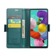 For Samsung Galaxy A51 4G/M40s CaseMe 023 Butterfly Buckle Litchi Texture RFID Anti-theft Leather Phone Case(Pearly Blue)