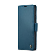 For Samsung Galaxy A70/A70s CaseMe 023 Butterfly Buckle Litchi Texture RFID Anti-theft Leather Phone Case(Blue)