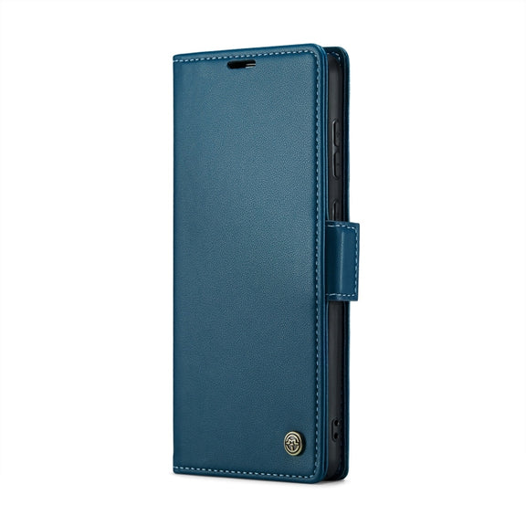 For Samsung Galaxy A70/A70s CaseMe 023 Butterfly Buckle Litchi Texture RFID Anti-theft Leather Phone Case(Blue)
