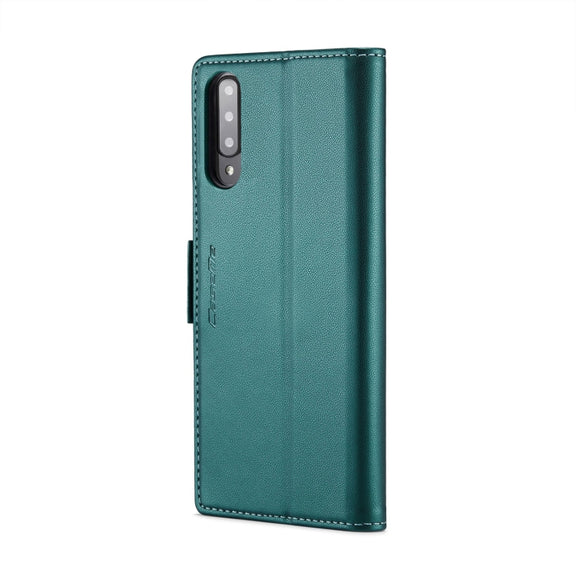 For Samsung Galaxy A70/A70s CaseMe 023 Butterfly Buckle Litchi Texture RFID Anti-theft Leather Phone Case(Pearly Blue)