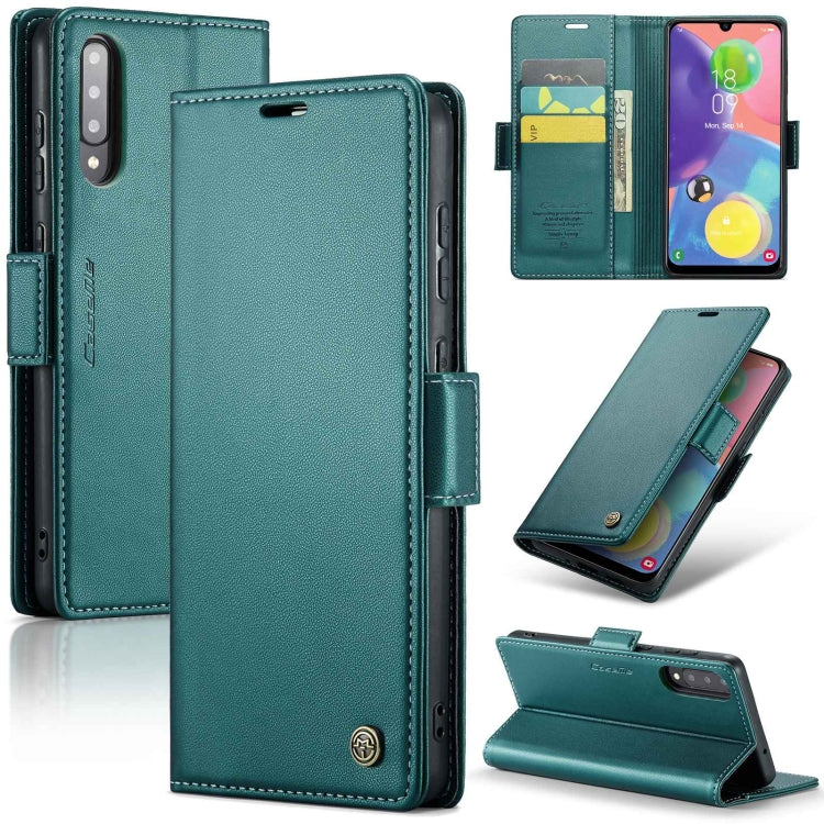 For Samsung Galaxy A70/A70s CaseMe 023 Butterfly Buckle Litchi Texture RFID Anti-theft Leather Phone Case(Pearly Blue) - Galaxy Phone Cases by CaseMe | Online Shopping South Africa | PMC Jewellery | Buy Now Pay Later Mobicred