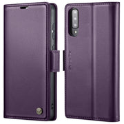 For Samsung Galaxy A70/A70s CaseMe 023 Butterfly Buckle Litchi Texture RFID Anti-theft Leather Phone Case(Pearly Purple)