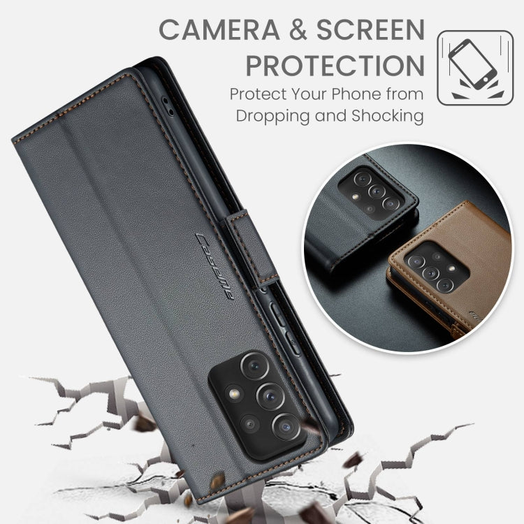 For Samsung Galaxy A72 CaseMe 023 Butterfly Buckle Litchi Texture RFID Anti-theft Leather Phone Case(Black) - Galaxy Phone Cases by CaseMe | Online Shopping South Africa | PMC Jewellery | Buy Now Pay Later Mobicred