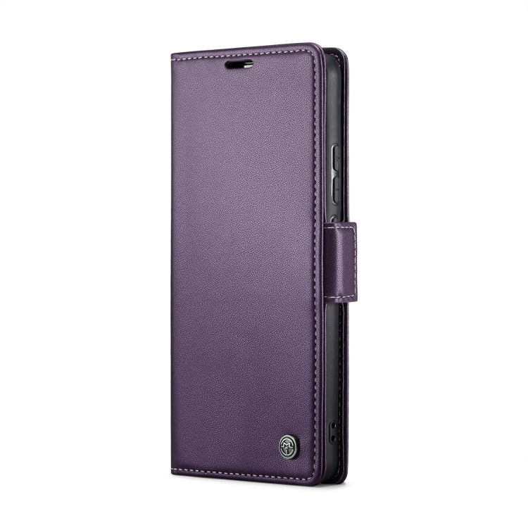 For Samsung Galaxy A72 CaseMe 023 Butterfly Buckle Litchi Texture RFID Anti-theft Leather Phone Case(Pearly Purple)