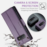 For Samsung Galaxy S10+ CaseMe 023 Butterfly Buckle Litchi Texture RFID Anti-theft Leather Phone Case(Pearly Purple)