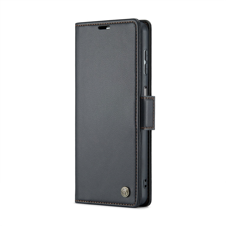 For Samsung Galaxy A14 4G/5G CaseMe 023 Butterfly Buckle Litchi Texture RFID Anti-theft Leather Phone Case(Black) - free shipping - PMC Jewellery - Order now!