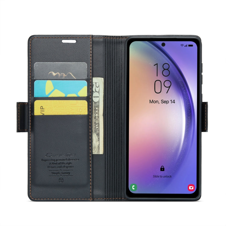 For Samsung Galaxy A54 5G CaseMe 023 Butterfly Buckle Litchi Texture RFID Anti-theft Leather Phone Case(Black) - Galaxy Phone Cases by CaseMe | Online Shopping South Africa | PMC Jewellery | Buy Now Pay Later Mobicred