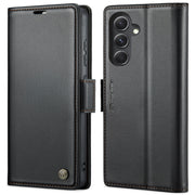 For Samsung Galaxy S23 FE 5G CaseMe 023 Butterfly Buckle Litchi Texture RFID Anti-theft Leather Phone Case(Black)