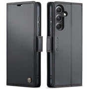 For Samsung Galaxy S23 FE 5G CaseMe 023 Butterfly Buckle Litchi Texture RFID Anti-theft Leather Phone Case(Black)