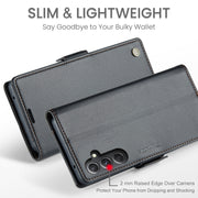 For Samsung Galaxy S23 FE 5G CaseMe 023 Butterfly Buckle Litchi Texture RFID Anti-theft Leather Phone Case(Black)