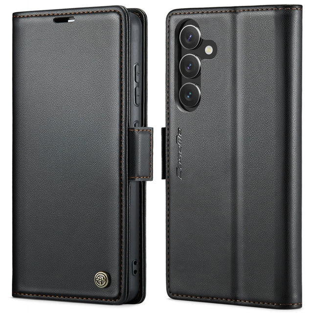 For Samsung Galaxy S24+ CaseMe 023 Butterfly Buckle Litchi Texture RFID Anti-theft Leather Phone Case(Black) - Galaxy S24+ 5G Cases by CaseMe | Online Shopping South Africa | PMC Jewellery | Buy Now Pay Later Mobicred