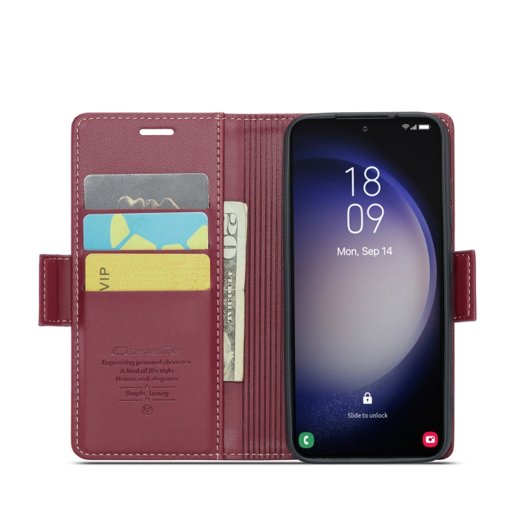 For Samsung Galaxy S24+ CaseMe 023 Butterfly Buckle Litchi Texture RFID Anti-theft Leather Phone Case(Wine Red) - free shipping - PMC Jewellery - Order now!