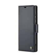 For Samsung Galaxy S24 Ultra CaseMe 023 Butterfly Buckle Litchi Texture RFID Anti-theft Leather Phone Case(Black)