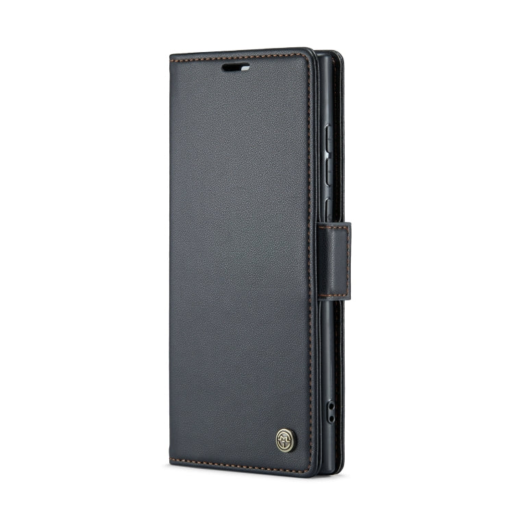 For Samsung Galaxy S24 Ultra CaseMe 023 Butterfly Buckle Litchi Texture RFID Anti-theft Leather Phone Case(Black)