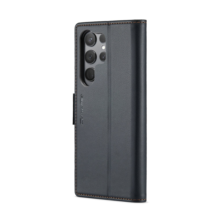 For Samsung Galaxy S24 Ultra CaseMe 023 Butterfly Buckle Litchi Texture RFID Anti-theft Leather Phone Case(Black)