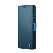For Samsung Galaxy S24 Ultra CaseMe 023 Butterfly Buckle Litchi Texture RFID Anti-theft Leather Phone Case(Blue)