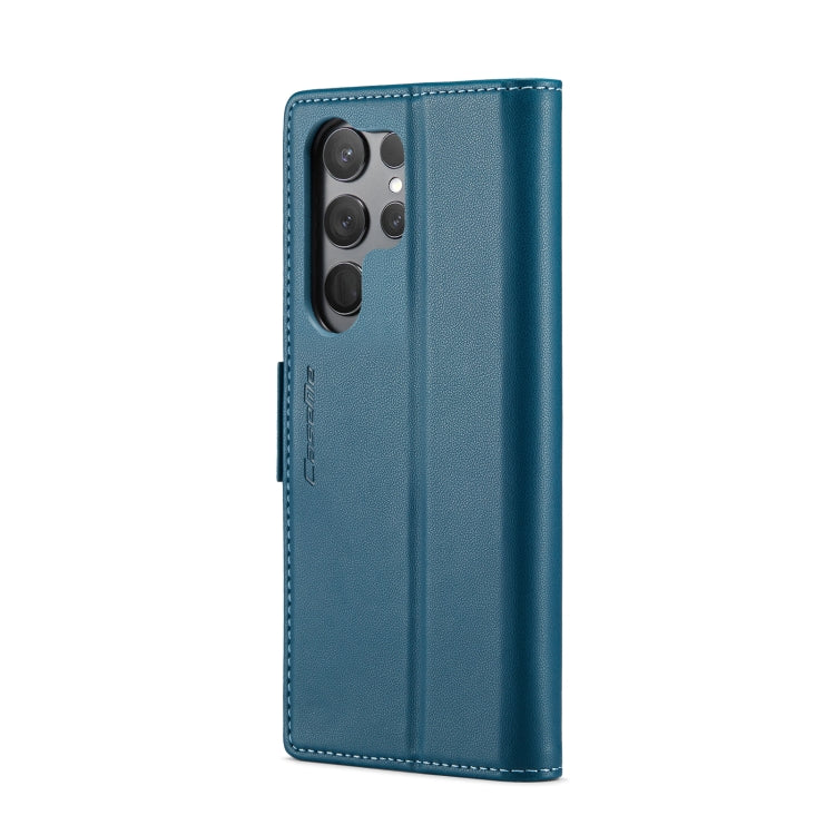 For Samsung Galaxy S24 Ultra CaseMe 023 Butterfly Buckle Litchi Texture RFID Anti-theft Leather Phone Case(Blue)
