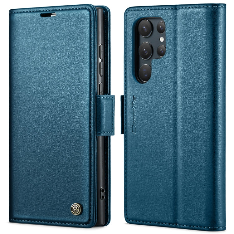 For Samsung Galaxy S24 Ultra CaseMe 023 Butterfly Buckle Litchi Texture RFID Anti-theft Leather Phone Case(Blue) - free shipping - PMC TechLife - Order now!