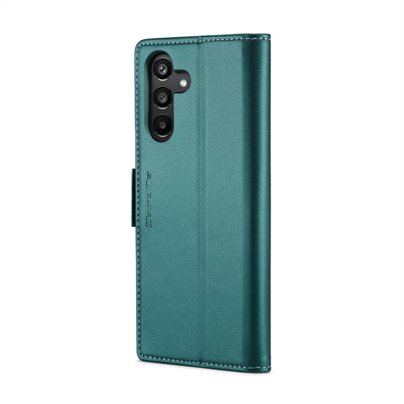 For Samsung Galaxy A15 4G/5G CaseMe 023 Butterfly Buckle Litchi Texture RFID Anti-theft Leather Phone Case(Pearly Blue)