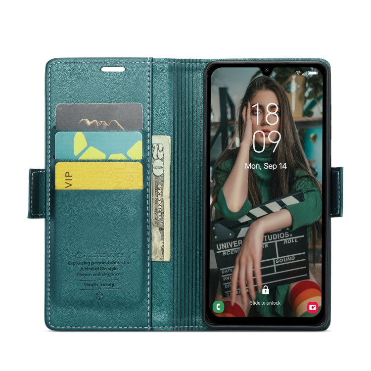 For Samsung Galaxy A15 4G/5G CaseMe 023 Butterfly Buckle Litchi Texture RFID Anti-theft Leather Phone Case(Pearly Blue)