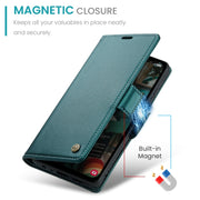 For Samsung Galaxy A15 4G/5G CaseMe 023 Butterfly Buckle Litchi Texture RFID Anti-theft Leather Phone Case(Pearly Blue)