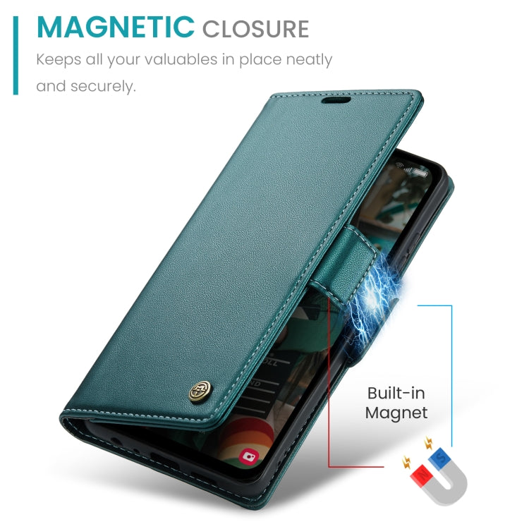 For Samsung Galaxy A15 4G/5G CaseMe 023 Butterfly Buckle Litchi Texture RFID Anti-theft Leather Phone Case(Pearly Blue)