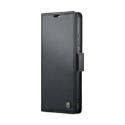 For Samsung Galaxy A05s CaseMe 023 Butterfly Buckle Litchi Texture RFID Anti-theft Leather Phone Case(Black)