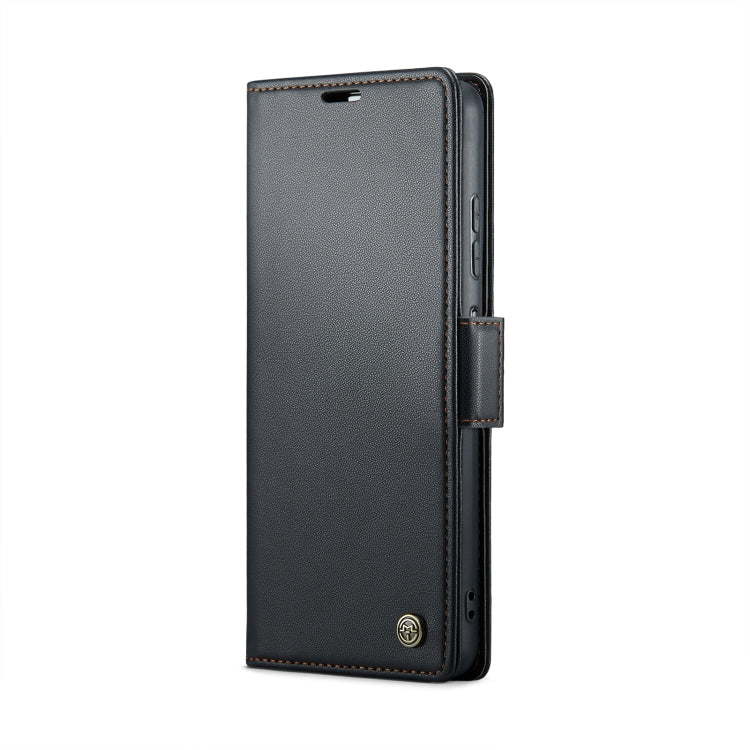 For Samsung Galaxy A05s CaseMe 023 Butterfly Buckle Litchi Texture RFID Anti-theft Leather Phone Case(Black)