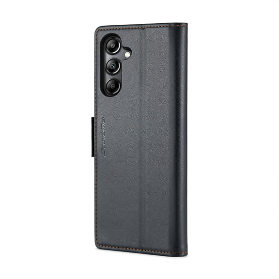 For Samsung Galaxy A05s CaseMe 023 Butterfly Buckle Litchi Texture RFID Anti-theft Leather Phone Case(Black)