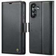 For Samsung Galaxy A05s CaseMe 023 Butterfly Buckle Litchi Texture RFID Anti-theft Leather Phone Case(Black)