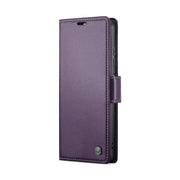 For Samsung Galaxy A05s CaseMe 023 Butterfly Buckle Litchi Texture RFID Anti-theft Leather Phone Case(Pearly Purple)