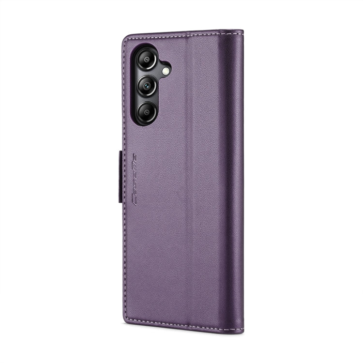 For Samsung Galaxy A05s CaseMe 023 Butterfly Buckle Litchi Texture RFID Anti-theft Leather Phone Case(Pearly Purple)