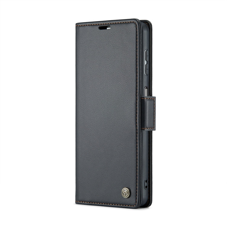 For Samsung Galaxy A25 5G CaseMe 023 Butterfly Buckle Litchi Texture RFID Anti-theft Leather Phone Case(Black)