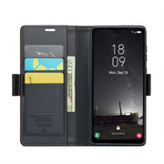 For Samsung Galaxy A25 5G CaseMe 023 Butterfly Buckle Litchi Texture RFID Anti-theft Leather Phone Case(Black)