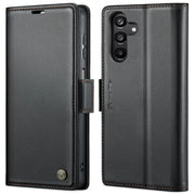 For Samsung Galaxy A25 5G CaseMe 023 Butterfly Buckle Litchi Texture RFID Anti-theft Leather Phone Case(Black)