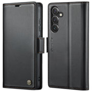 For Samsung Galaxy A55 CaseMe 023 Butterfly Buckle Litchi Texture RFID Anti-theft Leather Phone Case(Black)