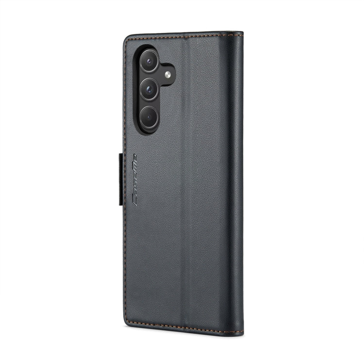 For Samsung Galaxy A55 CaseMe 023 Butterfly Buckle Litchi Texture RFID Anti-theft Leather Phone Case(Black)